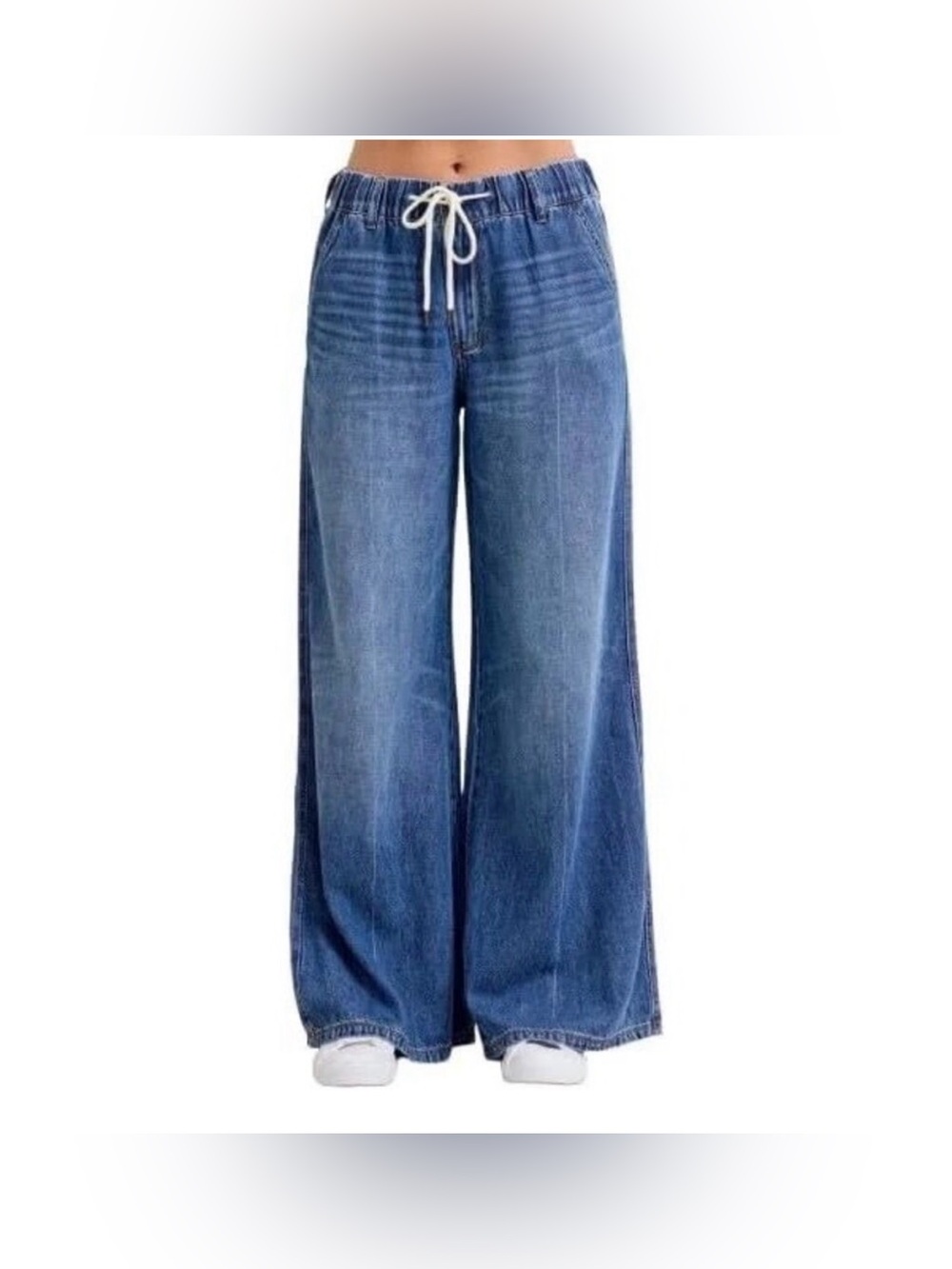 NWT Judy Blue High Waist Featherweight Drawstring Palazzo Pants Jeans 7 / 28 - Picture 4 of 9